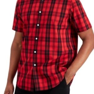 Club Room•Red Plaid Button Down Shirt